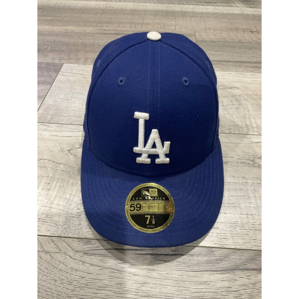 New Era 59FIFTY Low Profile LA Dodgers Fitted Hat Blue 7 1/8 MLB Baseball‎ Cap